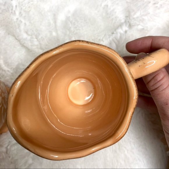 Cottagecore Style Bella Casa by Ganz Creamer & Sugar Set, Peach White Flowers - Picture 4 of 12